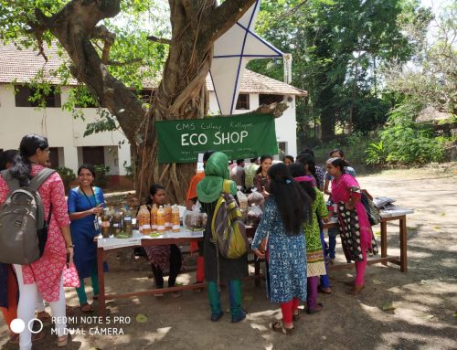 Eco shop sale organized by zoology department and Eco life club