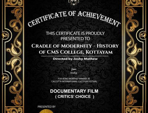 CMS College documentary ‘Cradle of Modernity – History of CMS College, Kottayam’ wins the Critics’ Choice Award at 64th Season of the prestigious Calcutta International Cult Film Festival (CICFF).
