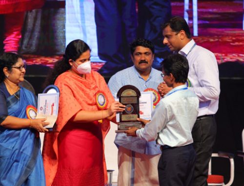 Receiving the State Govt. Award(2019-20) for the best NSS Unit.