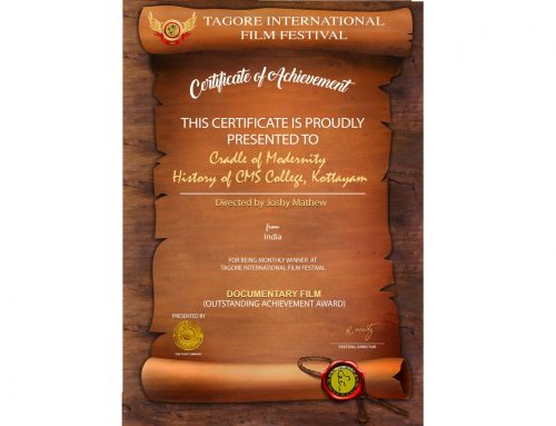 CMS College documentary ‘Cradle of Modernity – History of CMS College, Kottayam’ bags the Outstanding Achievement Award in the documentary category at the 29th season of Tagore International Film Festival (TIFF).