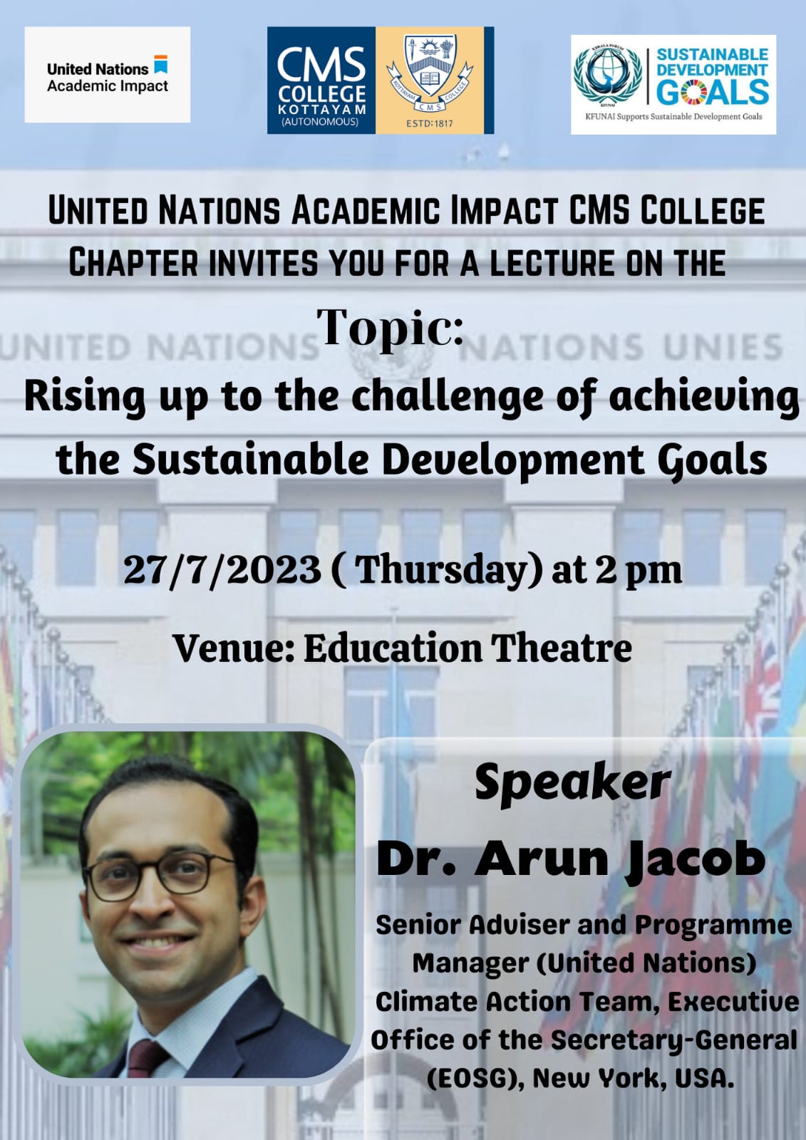 The United Nations Academic Impact CMS College Chapter Invites A ...