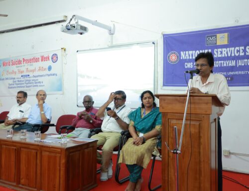 World Suicide Prevention Day was observed in conjunction with the CMS NSS Unit, Department of Psychiatry, Govt. Medical College Kottayam, Central Travancore Psychiatric Society, and Vipasana Emotional Support Centre Kottayam.
